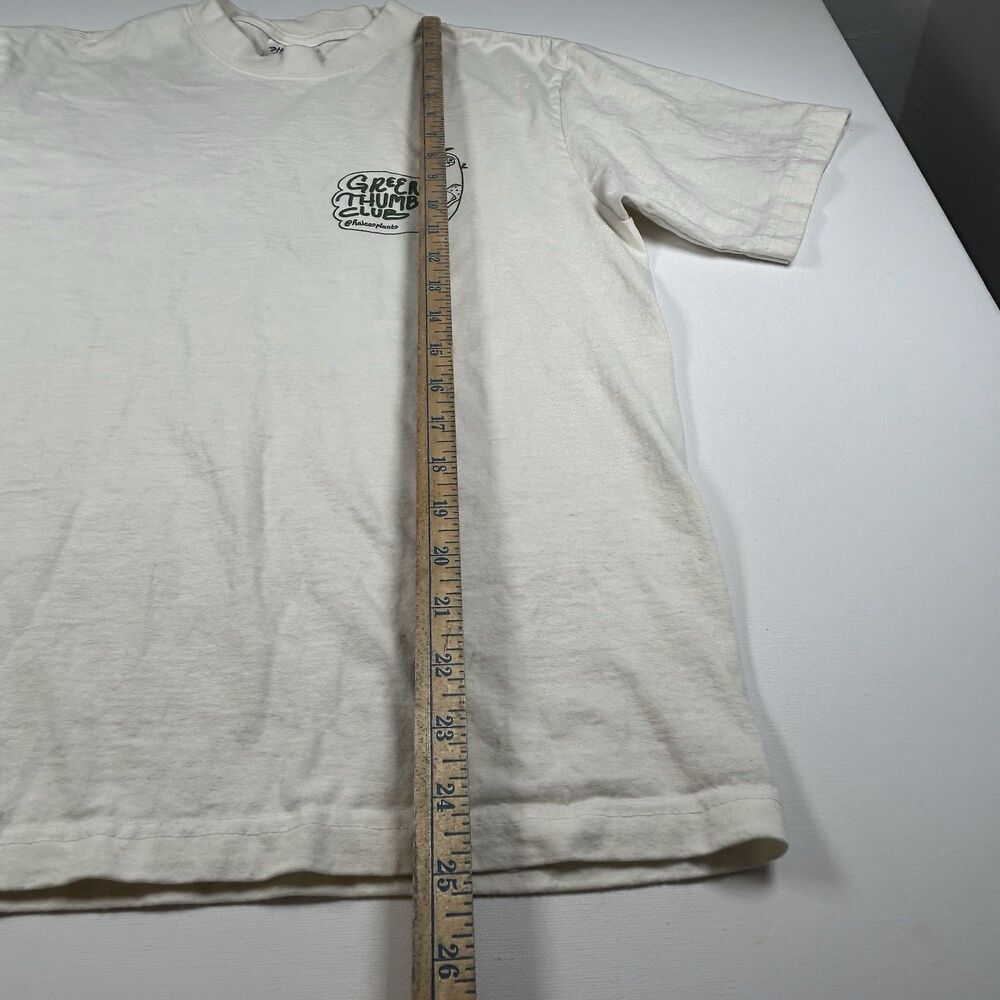 Green Thumb Club on Shaka Wear Cropped Cotton T-shirt Cream & Green Graphic Med - Picture 8 of 8